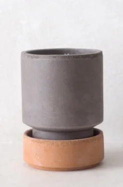 PLANT Hoff krukke, raw grey + raw rosa underskål, gulvkrukke Hot