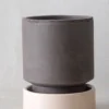 PLANT Hoff krukke, raw grey + rosa underskål, gulvkrukke Discount
