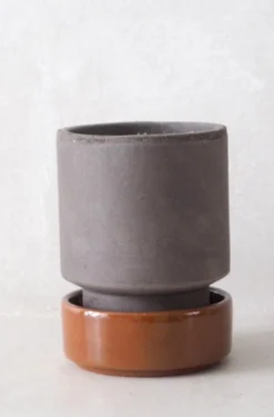 PLANT Hoff krukke, raw grey + rust underskål, gulvkrukke Outlet