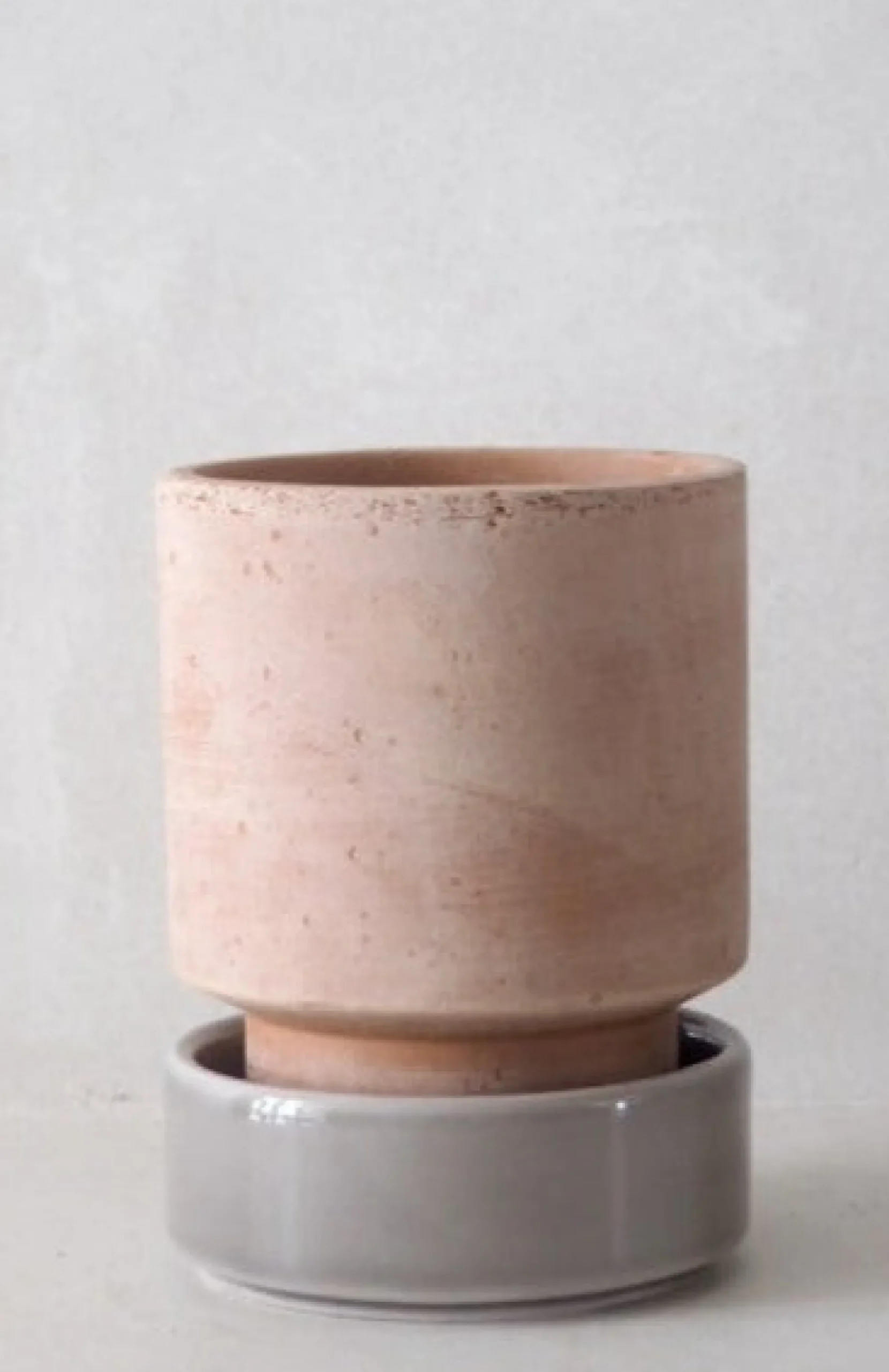 PLANT Hoff krukke, raw rosa + grå underskål, gulvkrukke Clearance