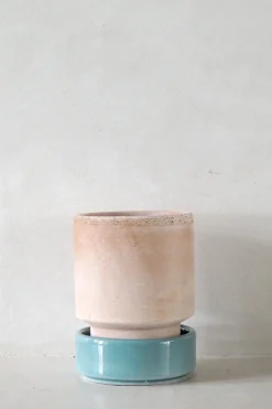 PLANT Hoff krukke, raw rosa + Misty Blue underskål Sale