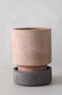 PLANT Hoff krukke, raw rosa + raw grey underskål, gulvkrukke Discount
